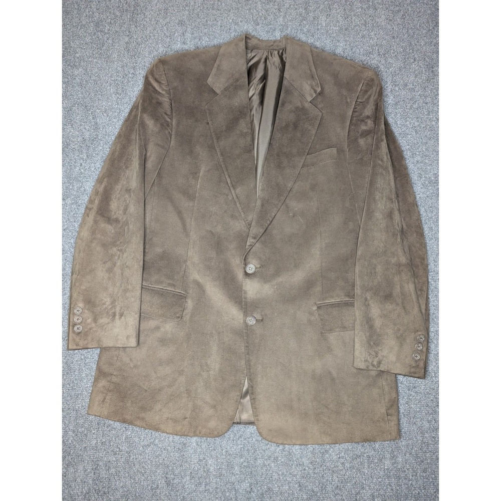 Vintage Terzo Uomo Mens Brown Suede Blazer Size 40R 2 Button Soft Designed Italy